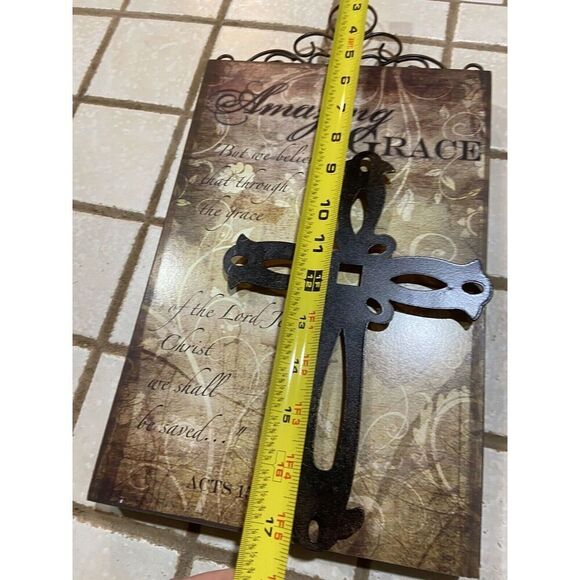 3D Amazing Grace Cross - Metal Cross And  Wall Art - 18" x 9 1/2" - Picture 7 of 7